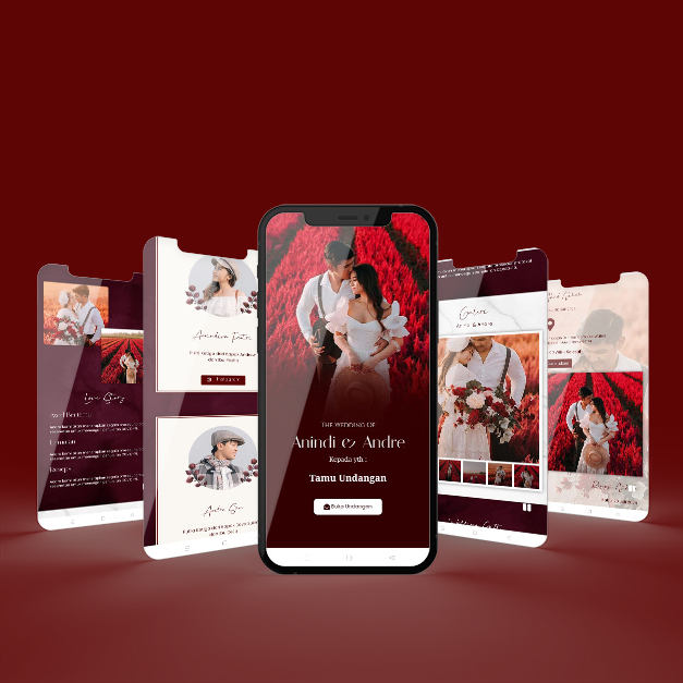 Mockup 5 hp website romantic red