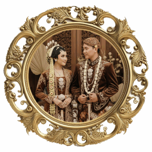 Foto berdua bulat (jawa cokelat)