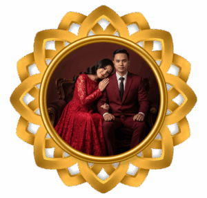 Foto berdua bulat (merah)